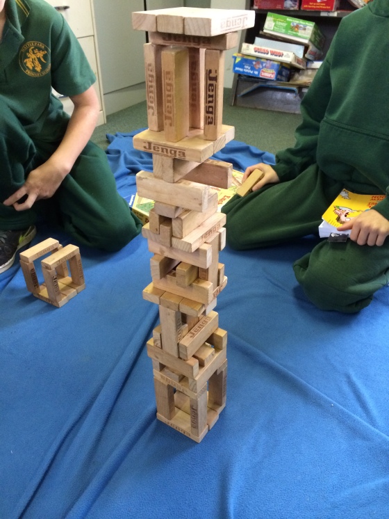 Day 120: The kids made a pretty cool Jenga tower.